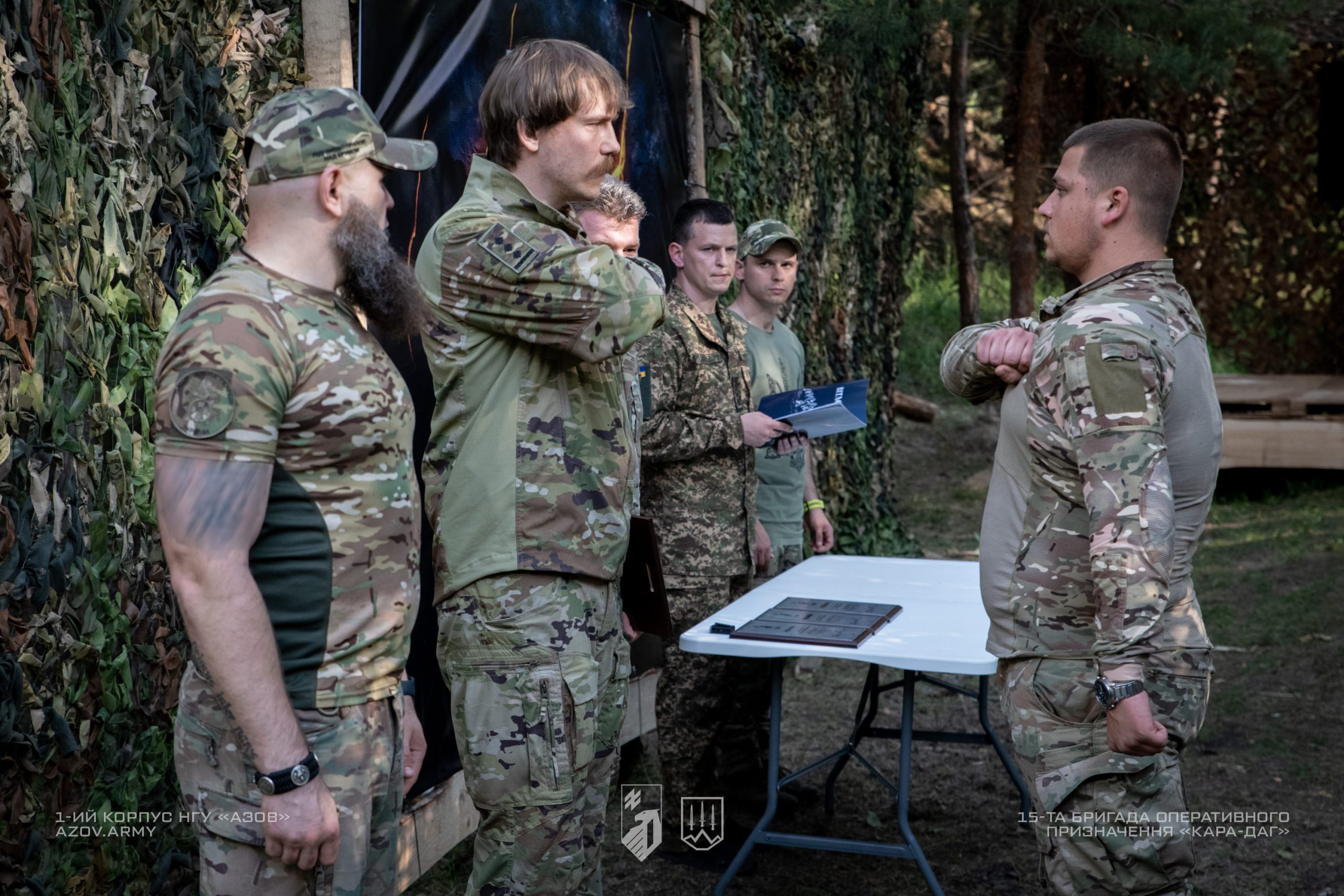 У день 31-річчя, командир 1-го корпусу Національної гвардії України «Азов», полковник Денис Прокопенко привітав 1-у Президентську бригаду «Буревій», 14-у бригаду «Червона Калина» і 15-у бригаду «Кара-Даг», а також спільно з командирами бригад вручив бійцям заслужені нагороди. Зокрема, вперше були вручені відзнаки 1-го корпусу НГУ «Азов».