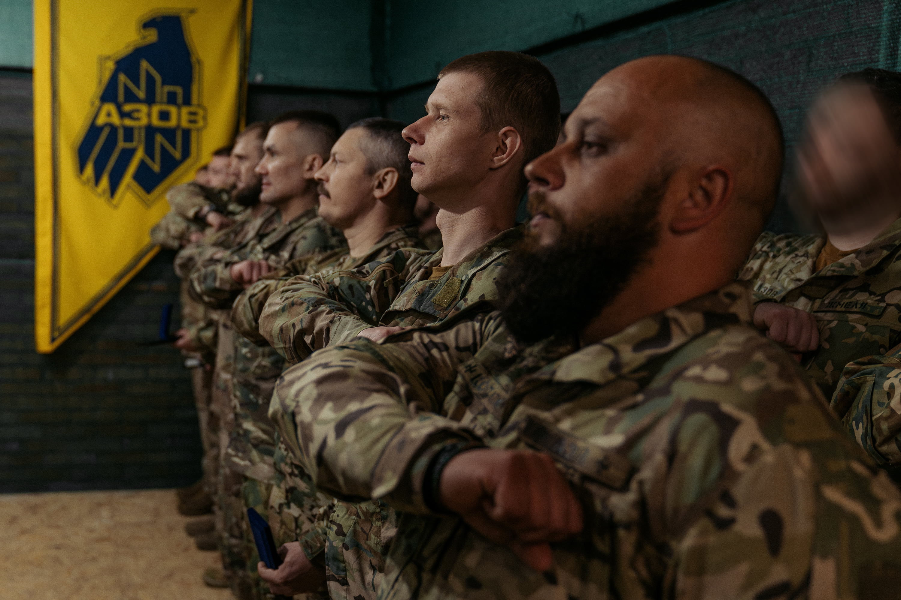 військовослужбовці 12-ї бригади «Азов» під час урочистого шикування